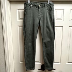 Michael Kors Izzy Women's Olive Green Stretch Tapered Leg Jeans